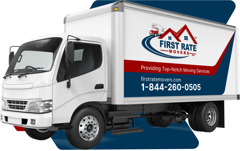 A moving truck from First Rate Movers