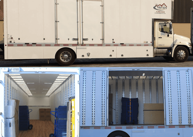 A pristine moving truck from First Rate Movers